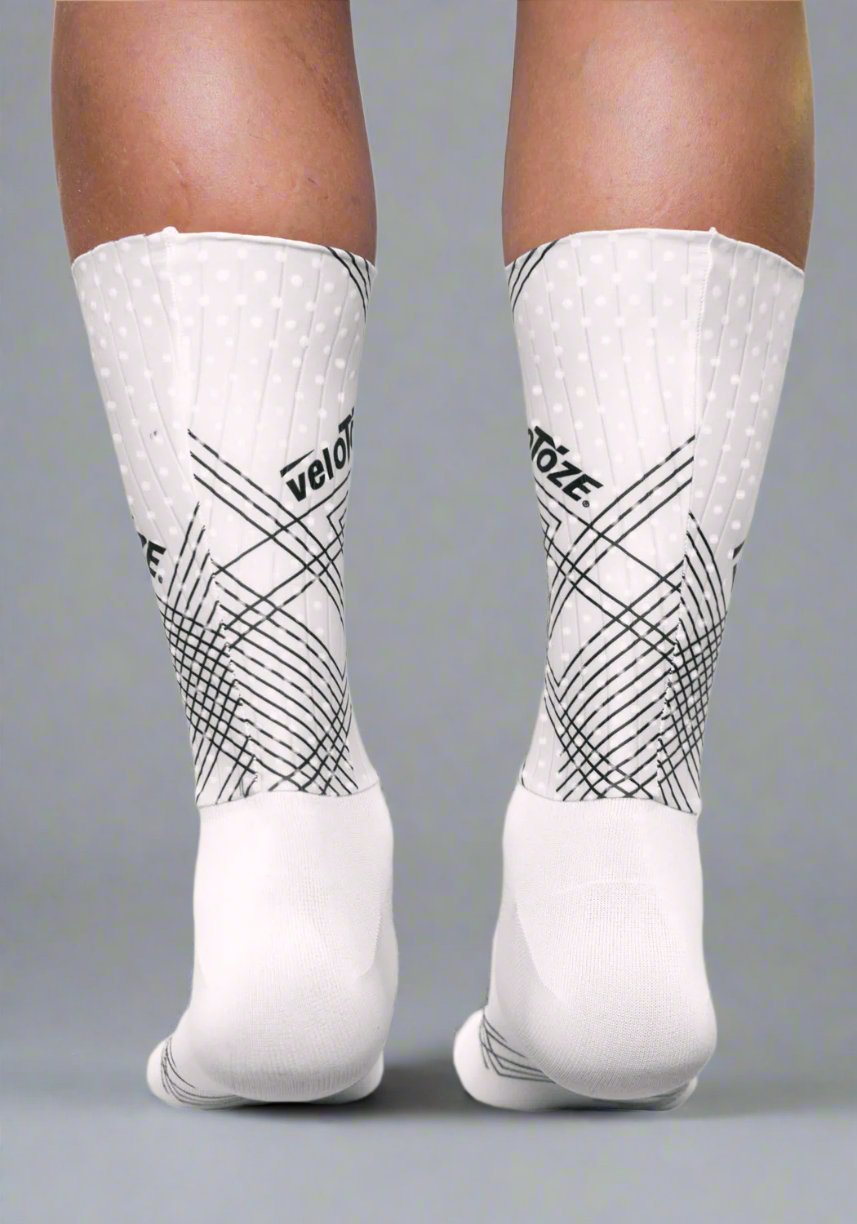 veloToze Aero Sock - White - Back of Sock